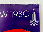 Original 1980 Moscow Olympics Poster – B. Gyurkovich (Hungary) – Olympic Rings World Map Design – 56 × 44 cm / 22.0 × 17.3 in