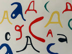 Colorful letters shaped on a white background