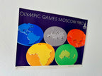 Original 1980 Moscow Olympics Poster – B. Gyurkovich (Hungary) – Olympic Rings World Map Design – 56 × 44 cm / 22.0 × 17.3 in