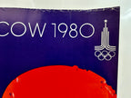 Original 1980 Moscow Olympics Poster – B. Gyurkovich (Hungary) – Olympic Rings World Map Design – 56 × 44 cm / 22.0 × 17.3 in