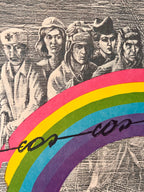 Illustration of people in military uniforms with a rainbow and a text in Ukrainian 
