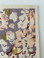 Floral patterned paper with a purple background