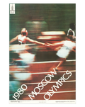 Original 1980 Soviet Olympic Poster – Relay Race – Japanese Artists – Kawadu, Matsumoto, Ishinosawa, Kishimoto – 44 × 66 cm / 17.3 × 26.0 in