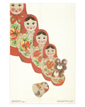Rare 1980 Moscow Olympics Vintage Original  Poster – Misha & Matryoshka Dolls by artist Garegin Bucrnuchyan – 36 × 56 cm / 14.2 × 22.0 in