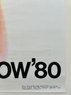 Poster with 'OW'80' text on a light background
