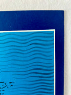 Blue wavy pattern on a white background