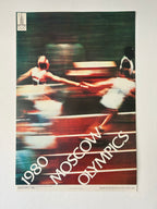 Original 1980 Soviet Olympic Poster – Relay Race – Japanese Artists – Kawadu, Matsumoto, Ishinosawa, Kishimoto – 44 × 66 cm / 17.3 × 26.0 in