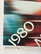 Poster with '1980' text on a multicolored abstract background
