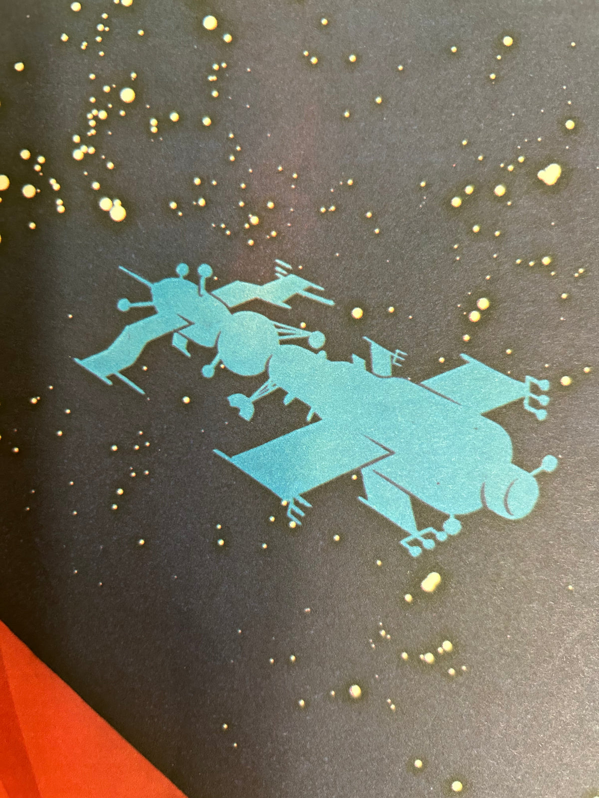 Original 1986 Soviet Space Poster – Starry World – L. Belskiy & V. Potapov – 27 × 45 cm / 10.6 × 17.7 in